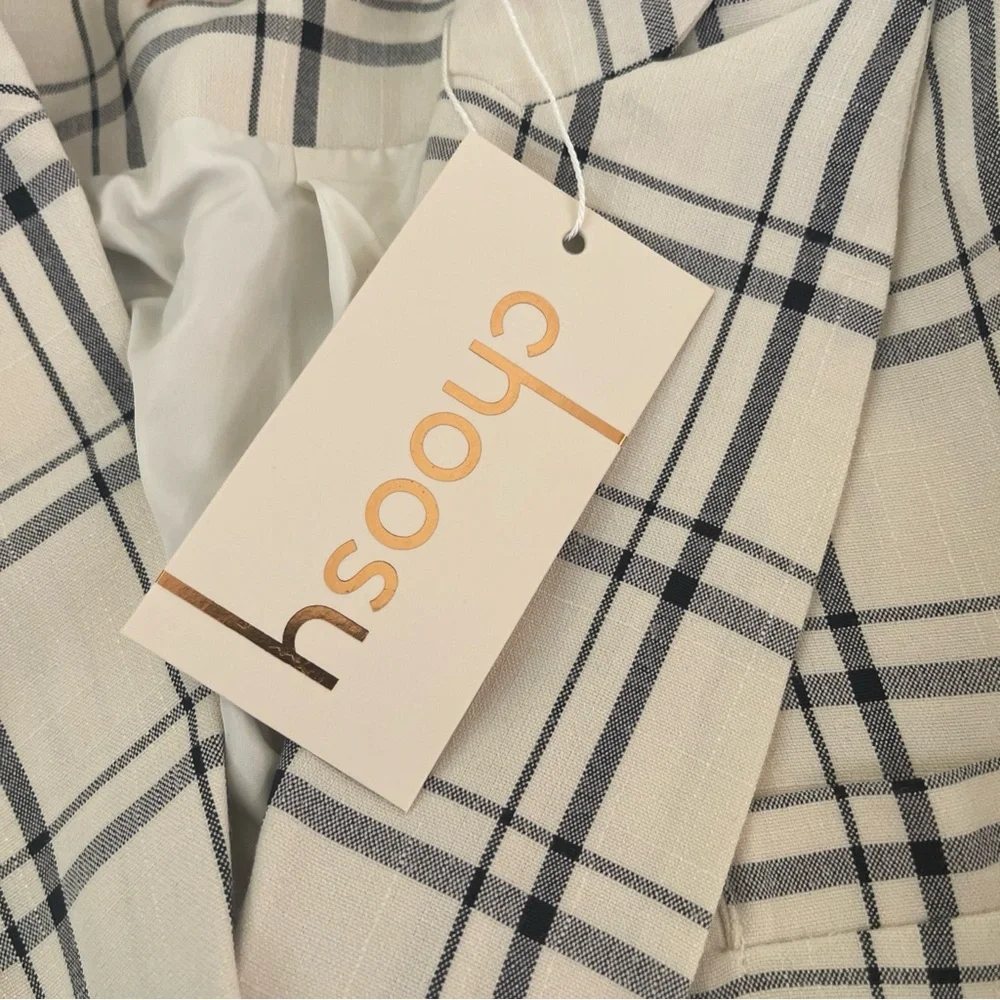 Choosy Double-Breasted Plaid Blazer size 2 - Picture 7 of 9